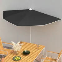 VidaXL Sonnenschirm Halbrund mit Mast Balkonschirm Terrassenschirm Gartenschirm Marktschirm