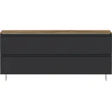 MODERANO Lecco 110 x 49 x 33 cm anthrazit, 2 Schubladen / Eiche