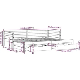 vidaXL Tagesbett 90 x 200 cm Weiß