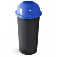 KUEFA Müllsackständer HD 60L Mülleimer Gelber Sack, mit Einwurf, inkl. Klemm-Ring, UV-Stabil, 60 Liter blau