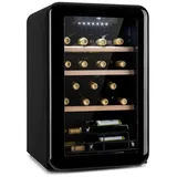 Klarstein Weinkühlschrank Vinetage 19 Uno, für 19 Standardflaschen á 0,75l,Wein Flaschenkühlschrank Weintemperierschrank Weinschrank Kühlschrank schwarz