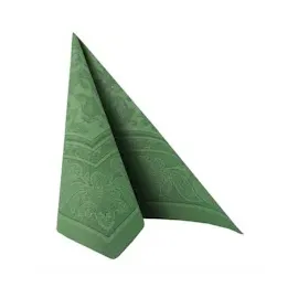 Papstar Servietten "ROYAL Collection" 1/4-Falz 40 cm x 40 cm dunkelgrün "Ornaments"