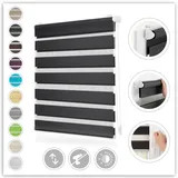 Lichtblick Duo Rollo / Doppelrollo Klemmfix 100 x 150 cm anthrazit