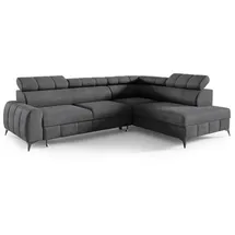 m-punkt Ecksofa Samt 2-Sitzer Grau