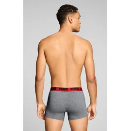 Puma Basic Boxershorts grau/rot/royal sapphire L 2er Pack