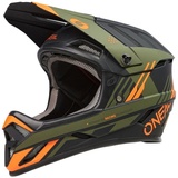O'Neal O`NEAL Backflip Helmet Strike V.23, MTB-Full-Face Helm, Farbe:black/orange/olive, Größe:M (57-58cm)