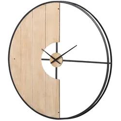 Wanduhr ¦ holzfarben ¦ Metall, Holzwerkstoff ¦ Maße (cm): T: 6  Ø: [90.0]