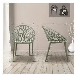 CLP Hope Gartenstuhl Sessel 59 x 59 x 80 cm oliv 2 St.