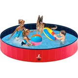 Wimypet Faltbarer Hundepool, Haustier Hundekatze Indoor Outdoor Welpenpool, PVC rutschfest mit verstärkten Oxford Wänden Langlebige Hunde, die Kinderpool im Hofgarten paddeln(160 x 30)