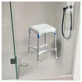 Eschenbach Duschhocker laguna höhenverstellbar Quadrat 150 kg mit Ablage weiß