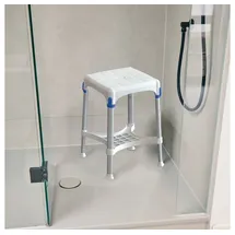 Eschenbach Duschhocker laguna höhenverstellbar Quadrat 150 kg mit Ablage weiß