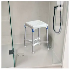 Eschenbach Duschhocker laguna höhenverstellbar Quadrat 150 kg mit Ablage weiß