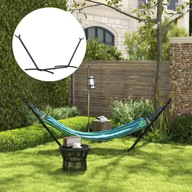 Outsunny Hängemattengestell,, Schwarz, Metall, 117x110x286 cm, Gartenmöbel, Hängematten