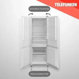 Telefunken Einbau-Kühl-Gefrierkombination Einbaukühlschrank mit Gefrierfach 144cm Nische 211 Liter Less Frost