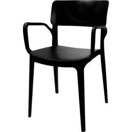 Essentials Gartenstuhl ESSENTIALS "Wing", schwarz, B:54cm H:82cm T:55cm, Kunststoff, Polypropylen, Stühle, Gartenstuhl, schwarz, Stapelstuhl Kunststoff