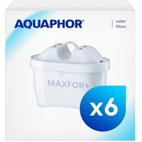 AQUAPHOR Filterkartusche MAXFOR+ Pack 5+1 - gegen Kalk, Chlor & weitere Stoffe, für Aquaphor Onyx, Amethyst, Jasper, Time & alle BRITA MAXTRA+ und MAXTRA Modelle, 6 Stück (1er Pack)