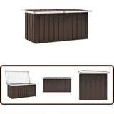 Gartenbox Braun 129 x 67 x 65 cm - Gartenbox - Stahlausstattung - Auflagenbox - Gartendeko - Gartenorganisation