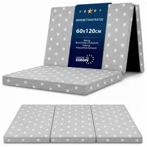 Totsy Baby Babymatratze Klappmatratze Faltbare Reisebett Baby Matratze 60x120 cm, Totsy Baby grau