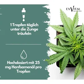 Exvital Hanfsamenöl Tropfen 30 ml