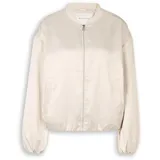 Tom Tailor Damen Satin Blouson Jacke mit Bomberkragen, braun, Uni, Gr. L