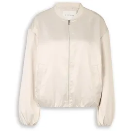 Tom Tailor Damen Satin Blouson Jacke mit Bomberkragen, braun, Uni, Gr. L