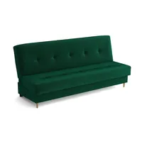 MEBLE-LUX Schlafsofa mit bettkasten 195 cm Breit Elisa, 3 Sitzer Sofa mit Schlaffunktion, Schlafcouch mit Stauraum, Klappsofa Grün