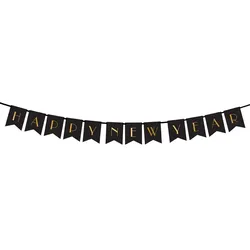 Girlande `Happy Year` Silvester schwarz