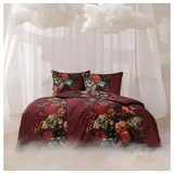 ESTELLA Mako-Satin Bettwäsche Traumstoff Raphaela Bordeaux 135x200+80x80 cm