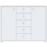 Forte Kommode Tempra 2 108,8 x 85,5 x 34,8 cm Weiß