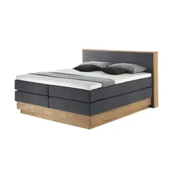 Primo Massivholz-Boxspringbett mit Bettkasten Morgan ¦ grau ¦ Maße (cm): B: 164 H: 113