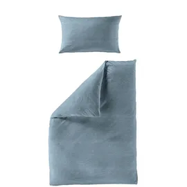 BIERBAUM Chic Uni Unifarben Blau 200 x 200 cm + 2 x 80 x 80 cm