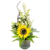 I.GE.A. Kunstblume Sonnenblume, I.GE.A., Höhe 45 cm, Im Topf aus Keramik Blumen Arrangement Tischdeko gelb