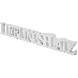 Schriftzug Dekoration Lieblingsplatz weiß