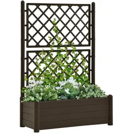 vidaXL Pflanzkübel mit Spalier 100 x 43 x 142 cm Mokka