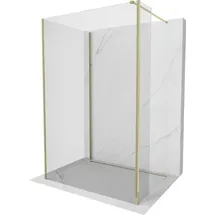Mexen Kioto Walk-in-Dusche 120 x 80 x 40 cm, transparent, gold - 800-120-080-221-50-00-040