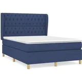 vidaXL Boxspringbett mit Matratze Blau 140x200 cm Stoff