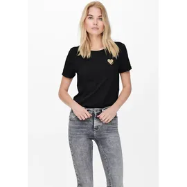 Only ONLKITA Life S/S Logo TOP NOOS Schwarz XL