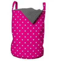 ABAKUHAUS Hot Pink Wäschesack, White Stars Girlish, Wäschekorb mit