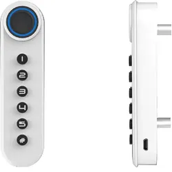 Codeschloss mit Fingerabdruckleser F021, Aluminium, weiß