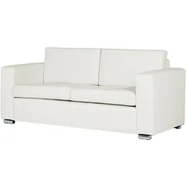 Beliani Sofa 3-Sitzer Helsinki Echtleder Weiß