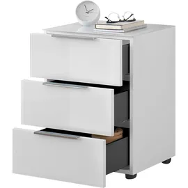 HBZ Nachtkommode Santorin Glas Weiß