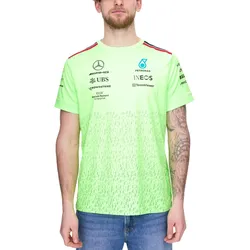 Mercedes-Benz AMG Petronas F1 Herren T-Shirt mit Sponsoren-Logos Kurzarm-Shirt 701223440 001 Neon-Grün - XS