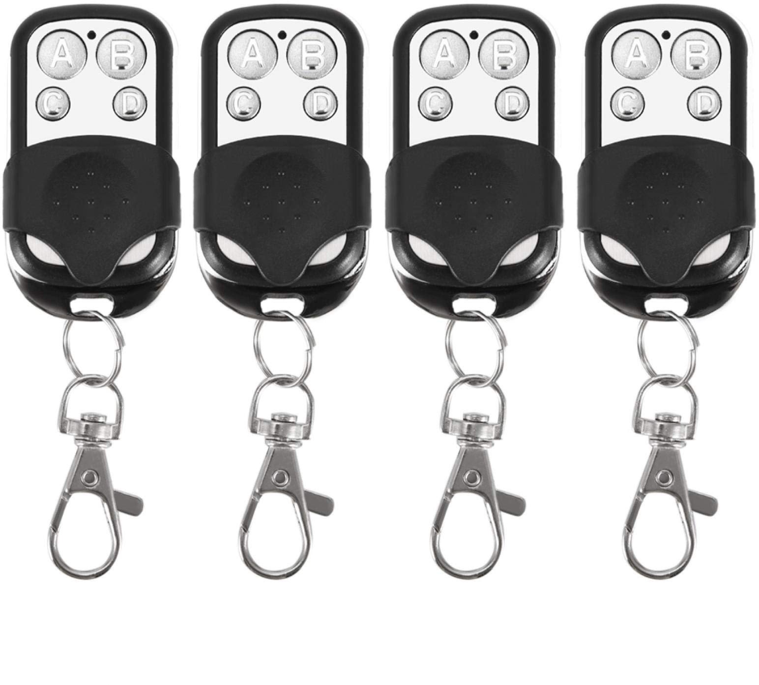 Garagentor Fernbedienung Universal Fernbedienung Schlüsselanhänger, 4 Stück, Universal-Fernbedienung, Funk-Fernbedienung, Schlüsselanhänger für Auto, Garagentor, Tor, Schlüsselanhänger