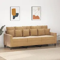 vidaXL 3-Sitzer-Sofa Braun 180 cm Samt