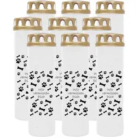 HS Candle Grabkerze GK-03999 (9-tlg), Grabkerze Brenndauer 100 Stunden mit Tier-Motiv