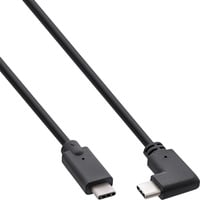 InLine InLine® USB 3.2 Gen.2 Kabel, USB-C Stecker/Stecker gewinkelt, schwarz, 1m