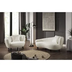 Loungesessel "Olivia", beige (creme), B:116cm H:76cm T:90cm, ATLANTIC HOME COLLECTION, Sessel, XXL-Sessel, Nierenform-Sessel mit Zierkissen im Originalbezug