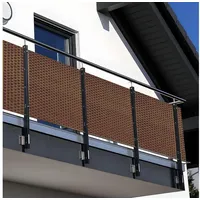 nyvi Balkon Sichtschutz Privafence - Balkonbespannung mit Metallösen - UV-fest, Wetterfest, 100% Blickdicht Farbe:Honig RD13;Größe:100x300 cm