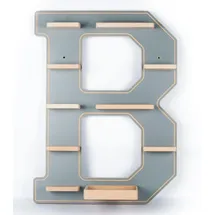 BOARTI Kinderregal Buchstabe B Holz grau