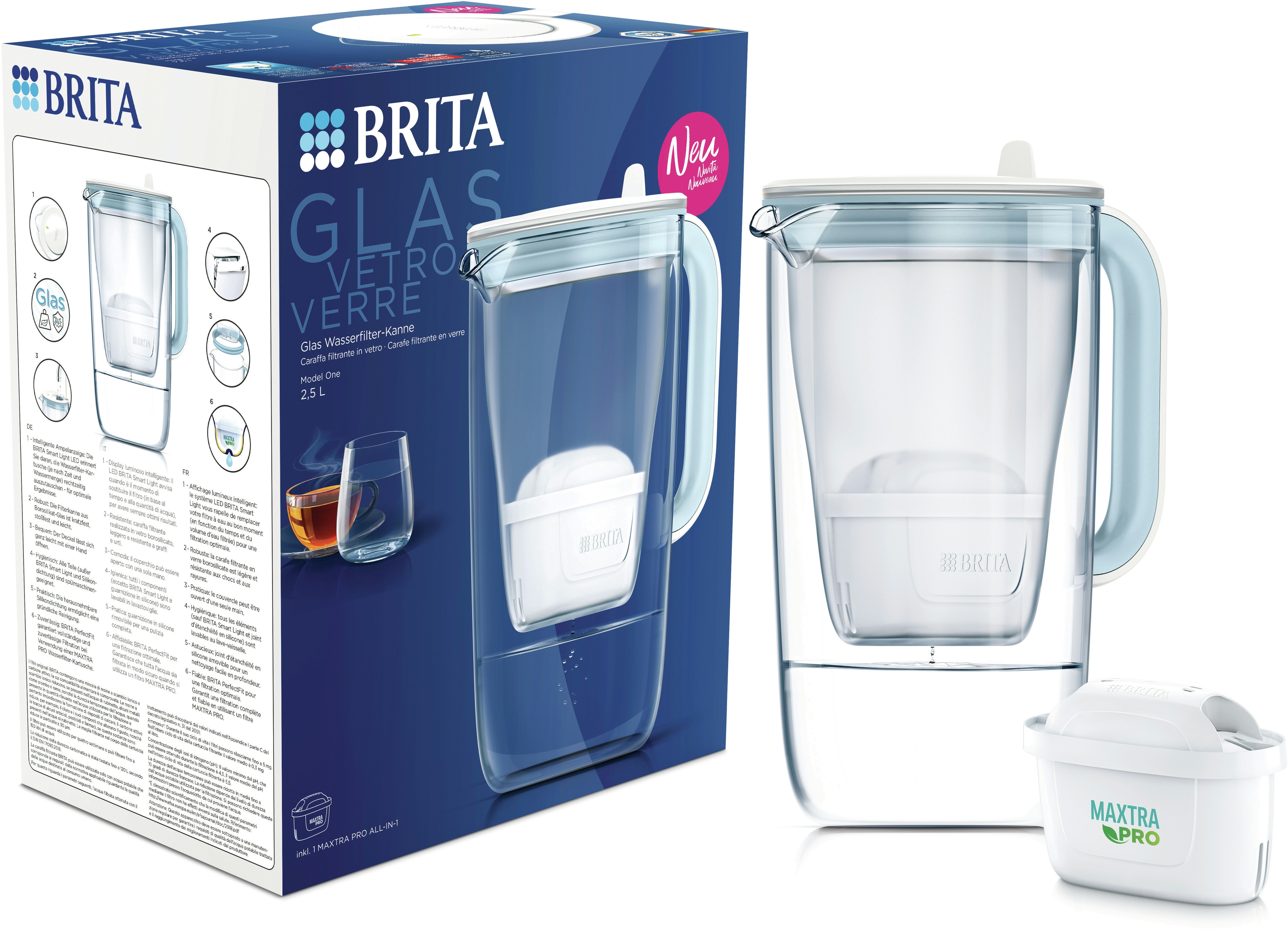 Brita 1046673 Wasserfilter Pitcher-Wasserfilter 2,5 l Hellblau